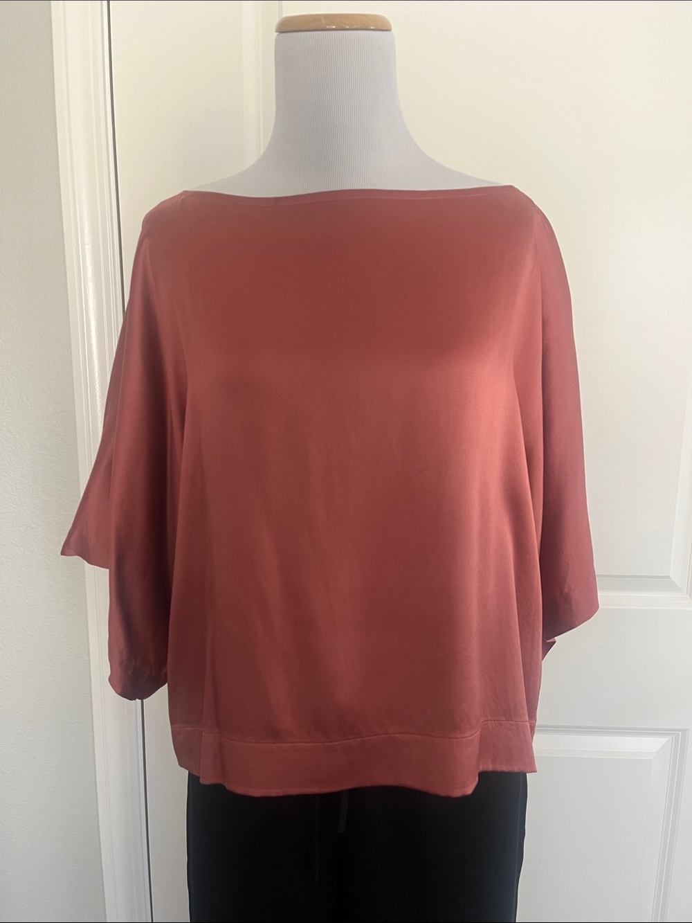 Brunello Cucinelli Relaxed Boatneck Top in Terracotta